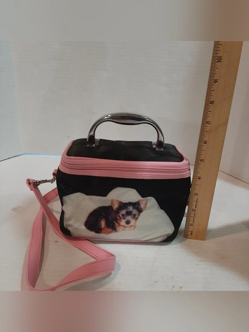 Yorkshire Terrier Cosmetics Makeup Train Case With Shoulder Strap